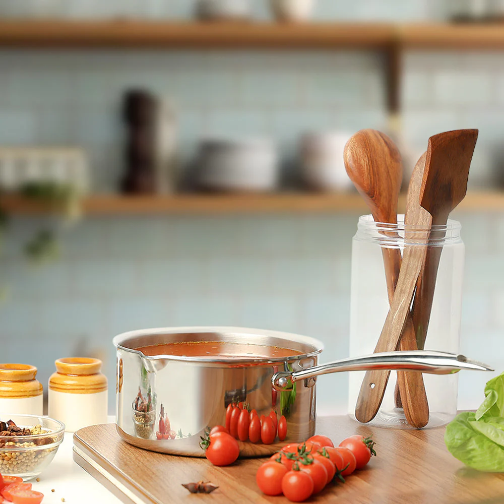 Cookfresh Triply Saucepan with Pouring Spout & Steel Handle - Image 7
