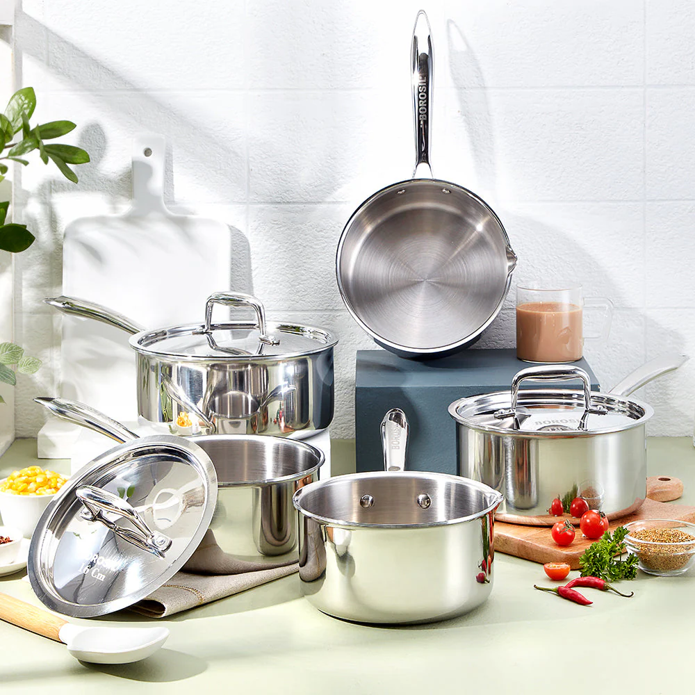 Cookfresh Triply Saucepan with Pouring Spout & Steel Handle - Image 9