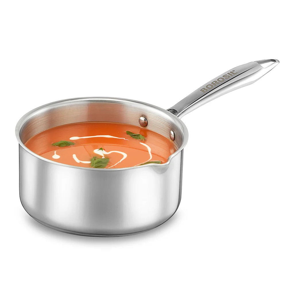 Cookfresh Triply Saucepan with Pouring Spout & Steel Handle - Image 2