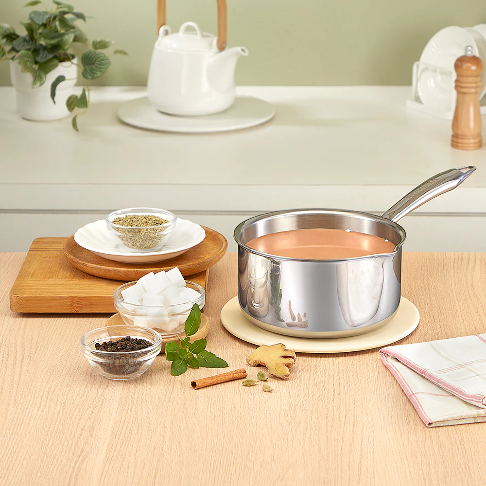 Cookfresh Triply Saucepan with Pouring Spout & Steel Handle - Image 8