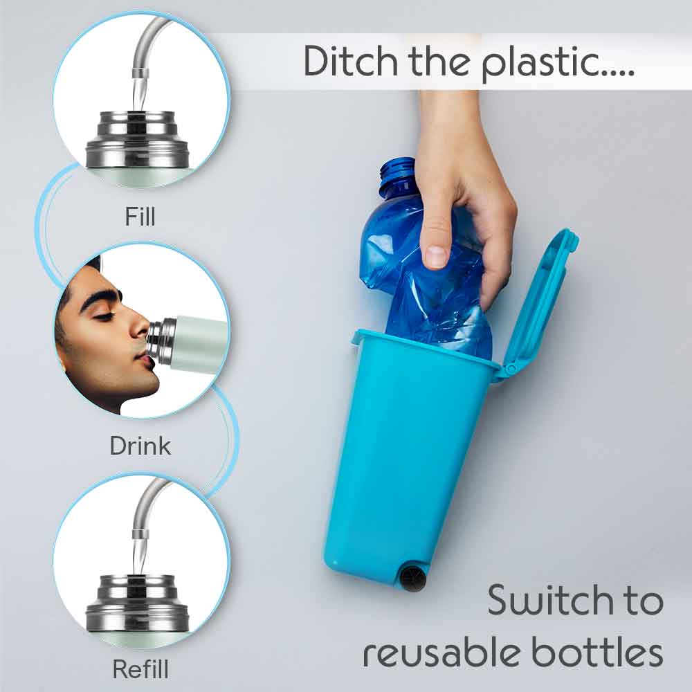 CoolSip Stainless Steel Single Wall Bottle, Mint - Image 6