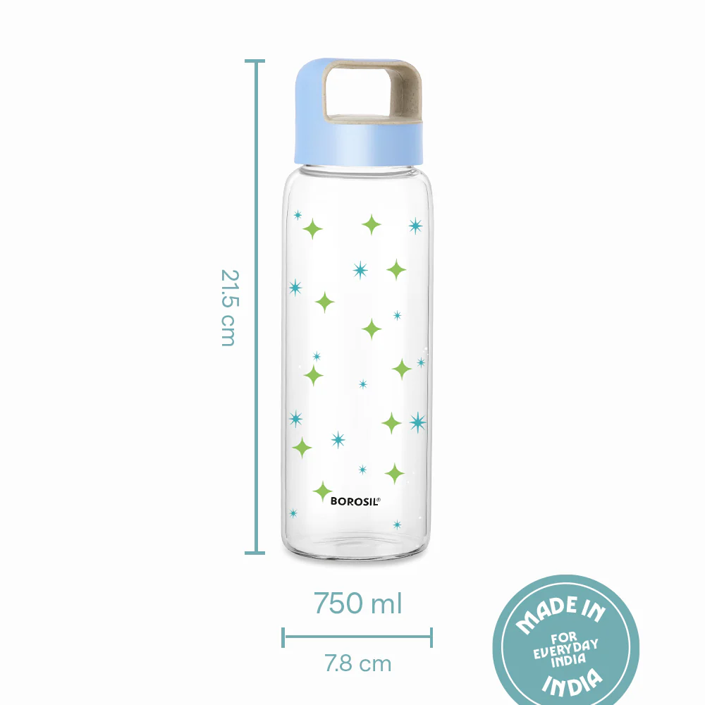 Cosmic Wide Mouth Printed Glass Bottle - Image 3