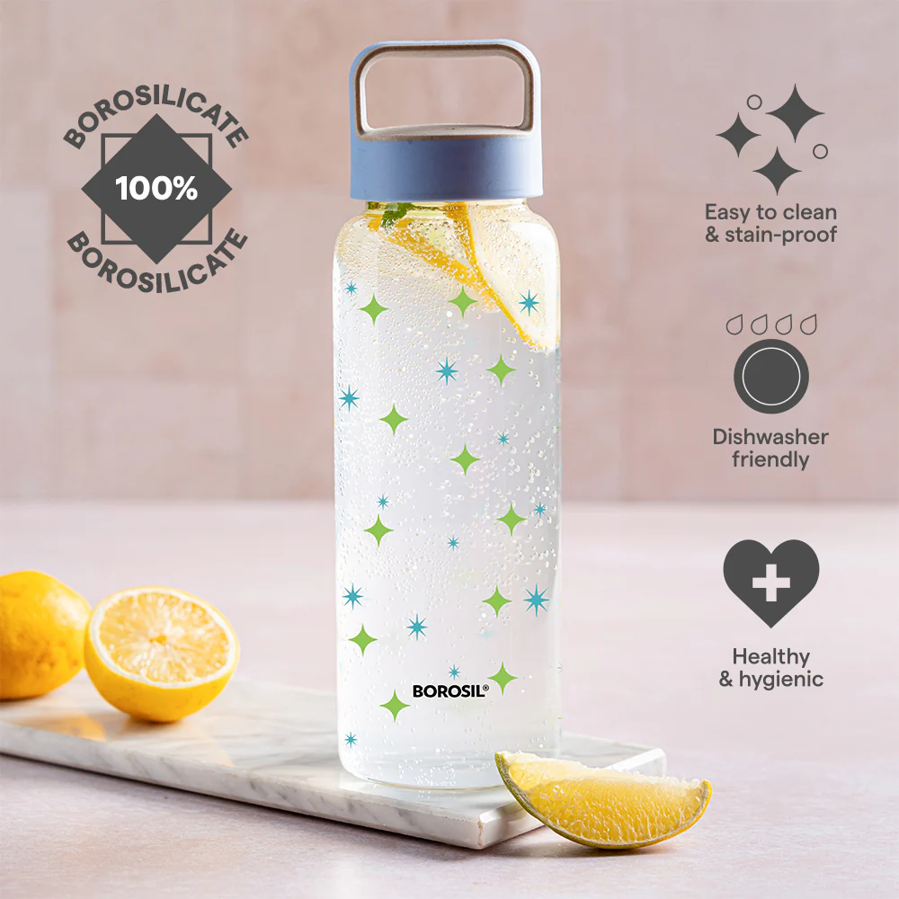 Cosmic Wide Mouth Printed Glass Bottle - Image 7