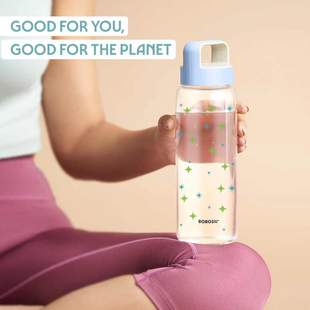 Cosmic Wide Mouth Printed Glass Bottle - Image 8