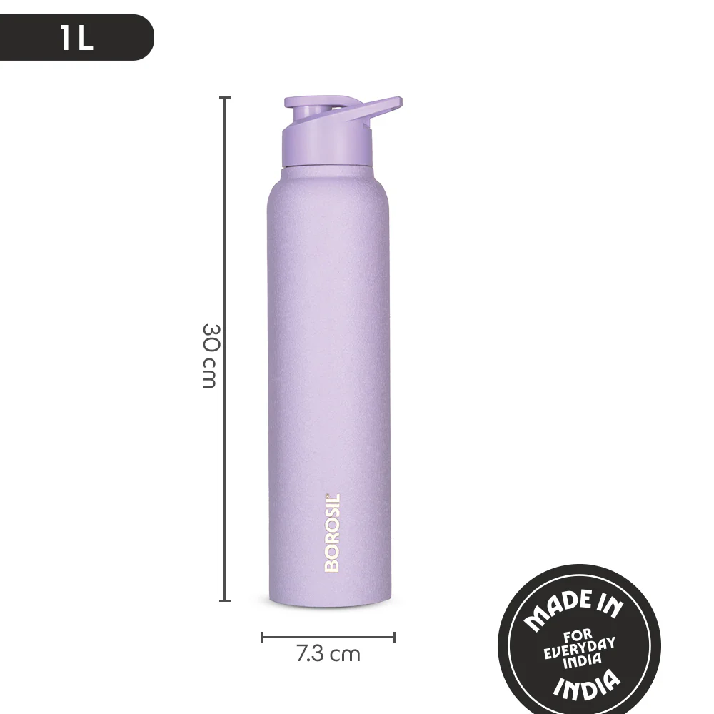 Cosmo Stainless Steel Single Wall Bottle, Purple - Image 3