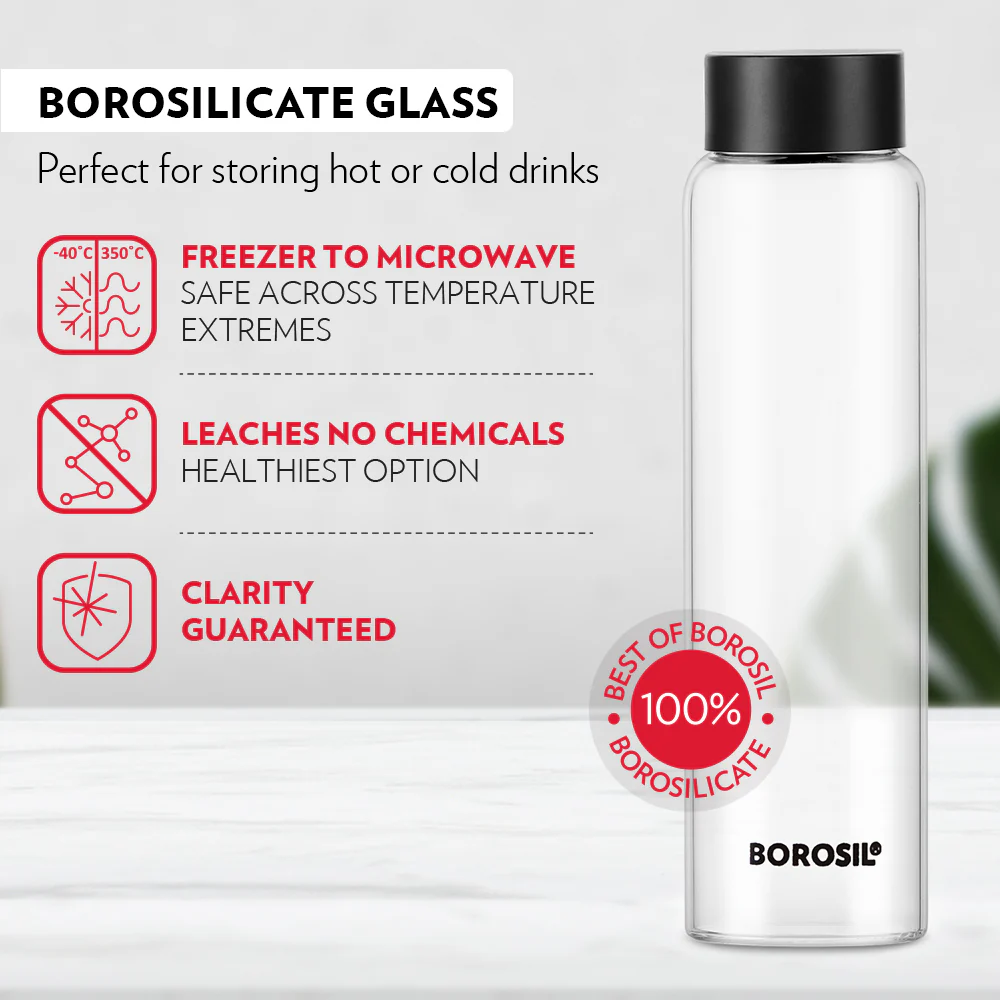 Crysto Wide Mouth Clear Glass Bottle - Image 4