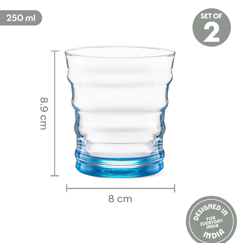 Diana Glass Tumbler Set, Blue - Image 3
