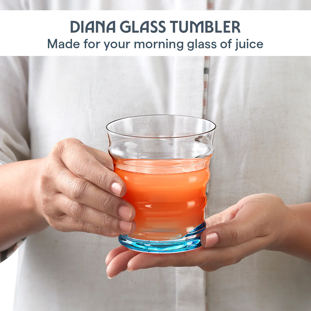 Diana Glass Tumbler Set, Blue - Image 4