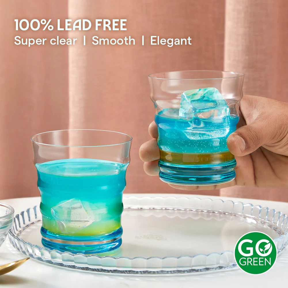 Diana Glass Tumbler Set, Blue - Image 5