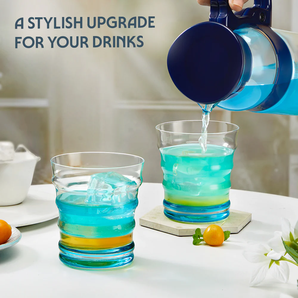 Diana Glass Tumbler Set, Blue - Image 6