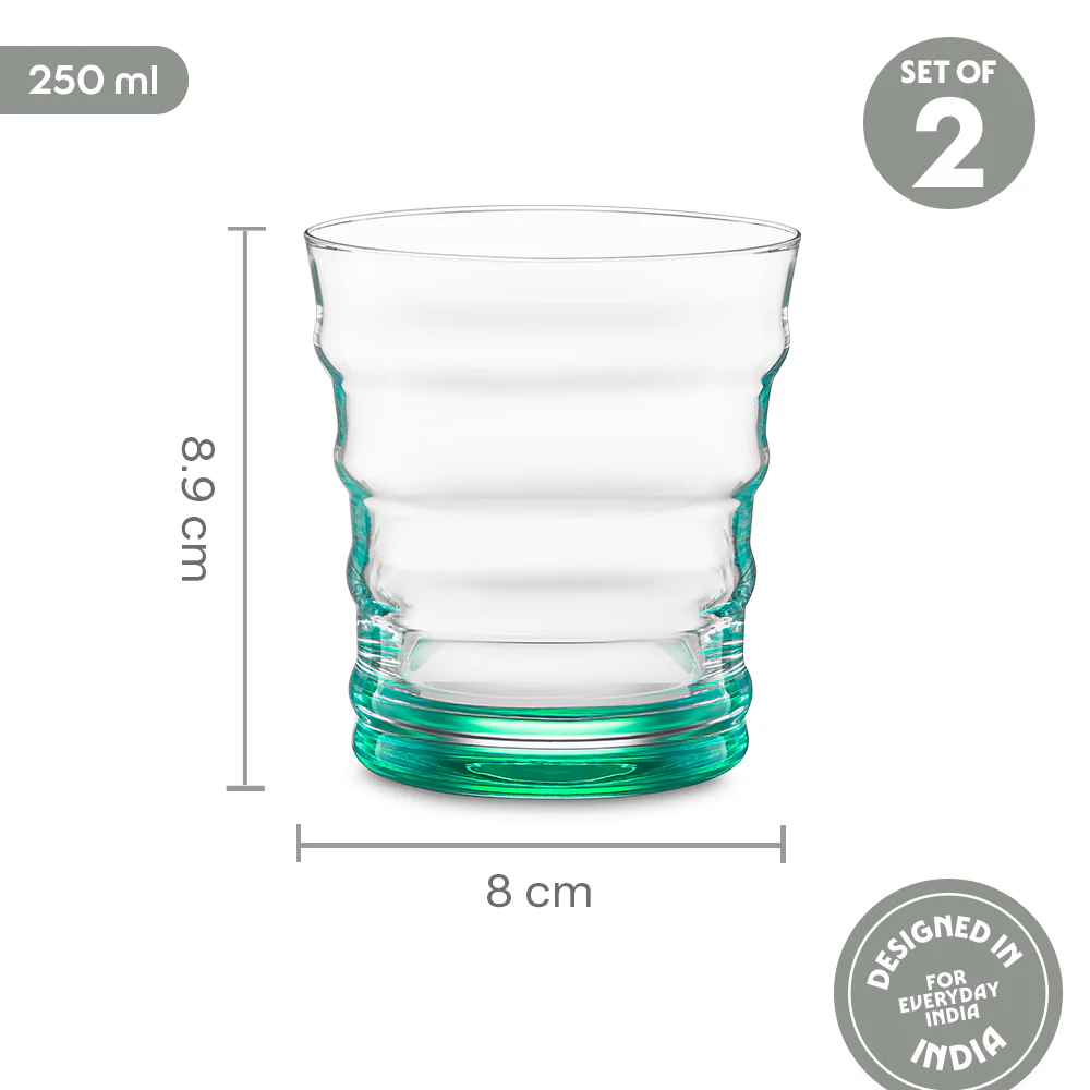 Diana Glass Tumbler Set, Green - Image 3