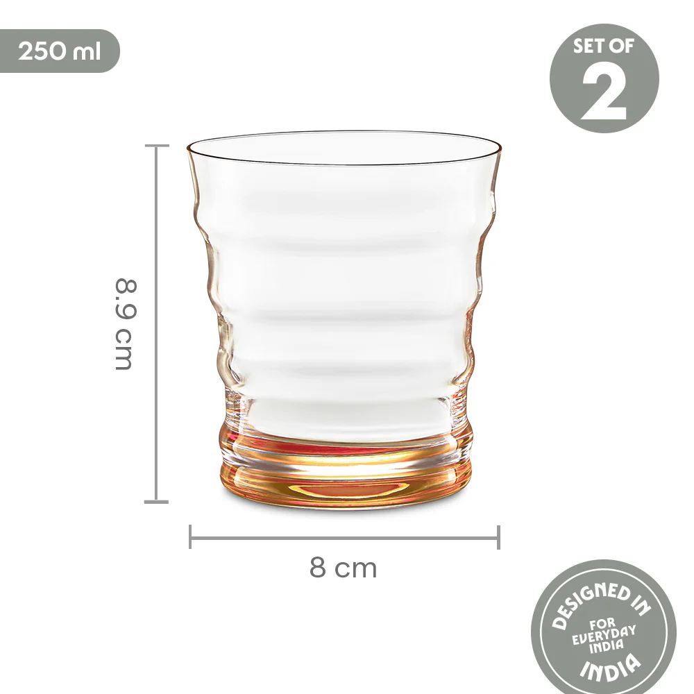 Diana Glass Tumbler Set, Orange - Image 3