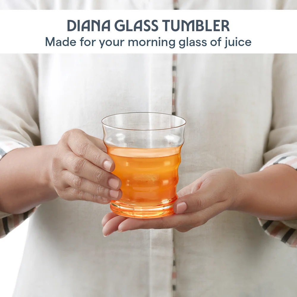 Diana Glass Tumbler Set, Orange - Image 4
