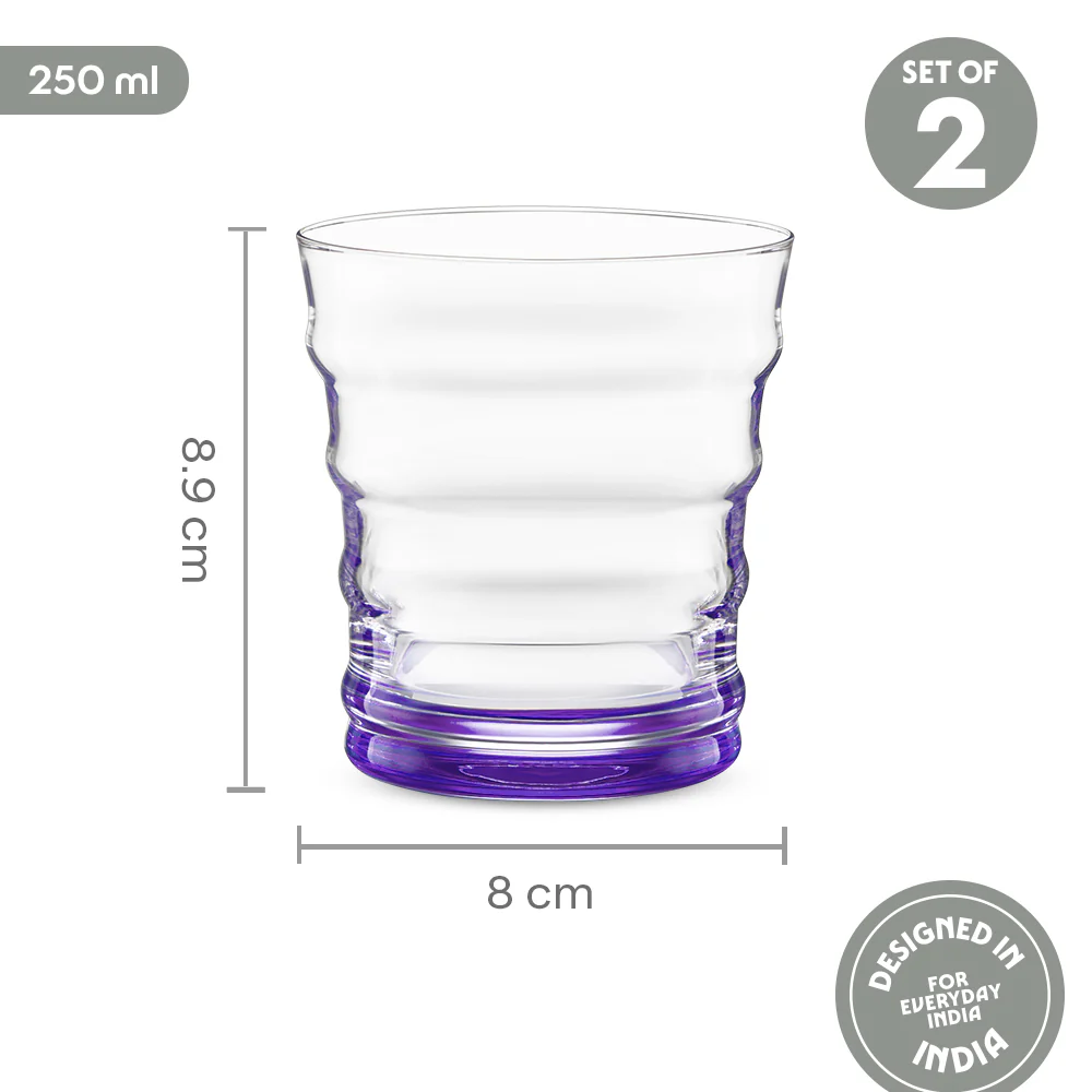 Diana Glass Tumbler Set, Purple - Image 3