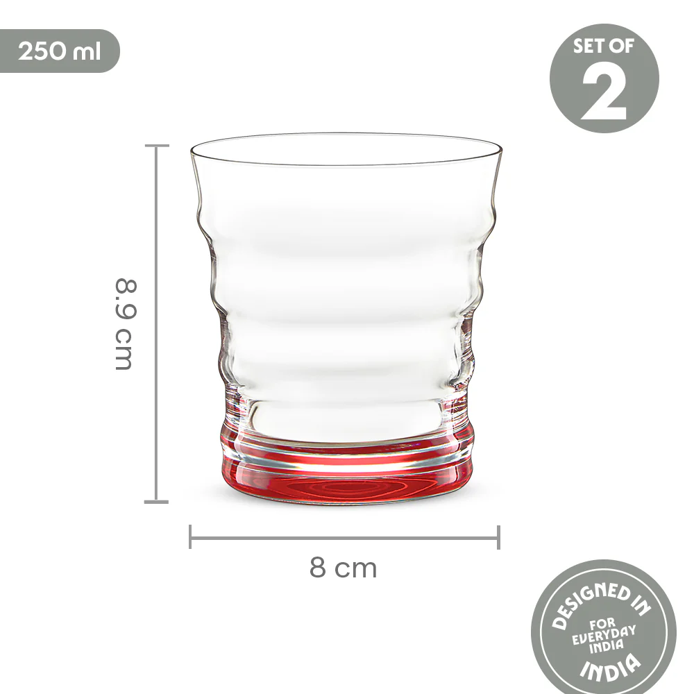 Diana Glass Tumbler Set, Red - Image 3