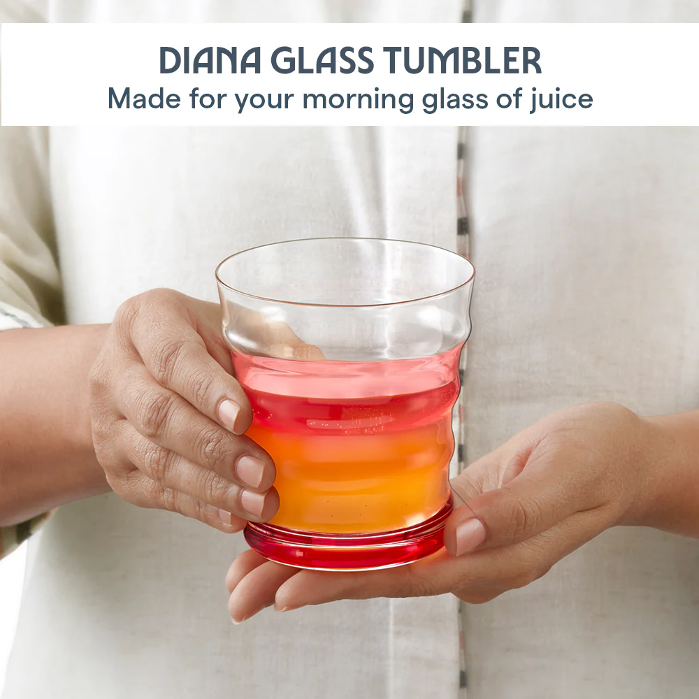 Diana Glass Tumbler Set, Red - Image 4