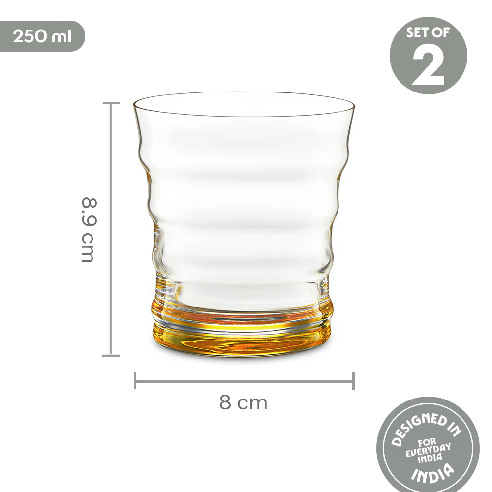Diana Glass Tumbler Set, Yellow - Image 3