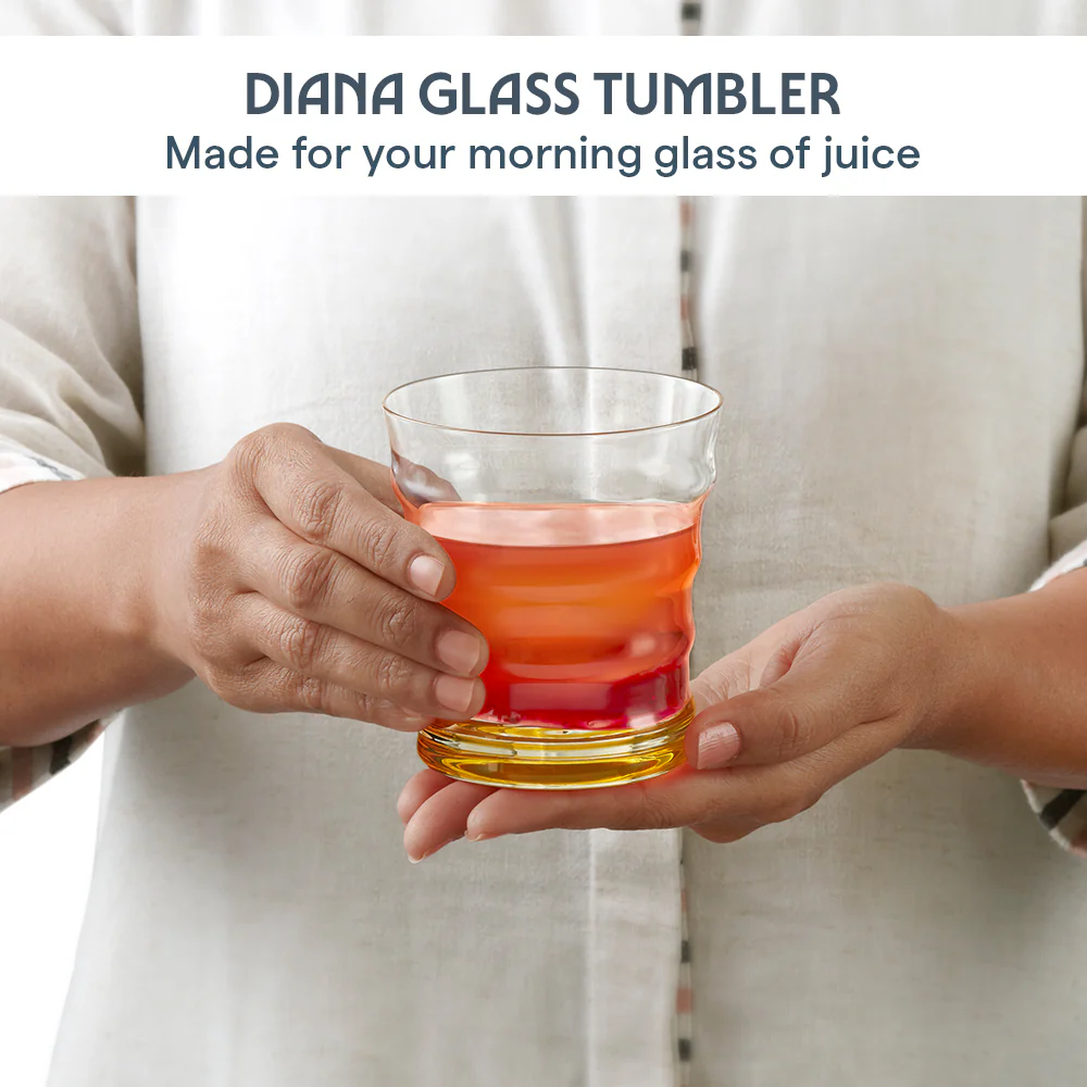 Diana Glass Tumbler Set, Yellow - Image 4
