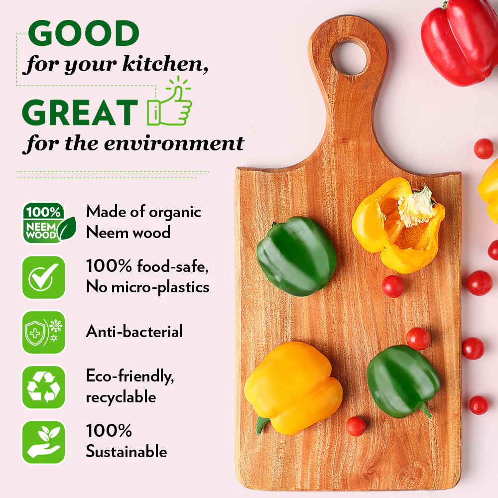 Dice Neem Wood Chopping Board - Image 3
