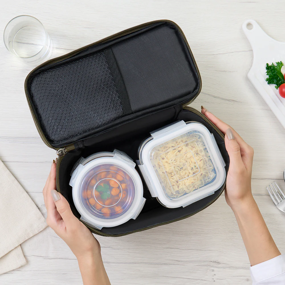 Eateasy Universal Glass Lunchbox, Green - Image 10