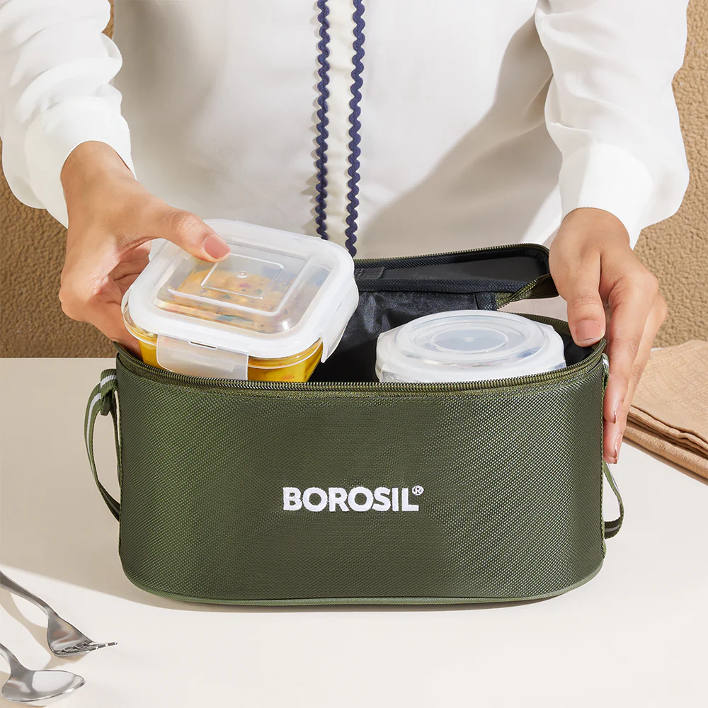 Eateasy Universal Glass Lunchbox, Green - Image 5