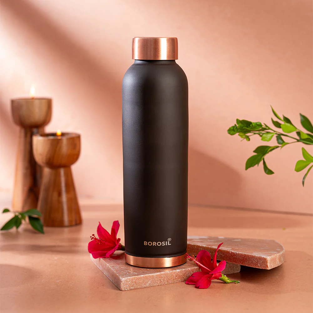 ECO Colour Copper Bottle & Glass Set, Brown - Image 12