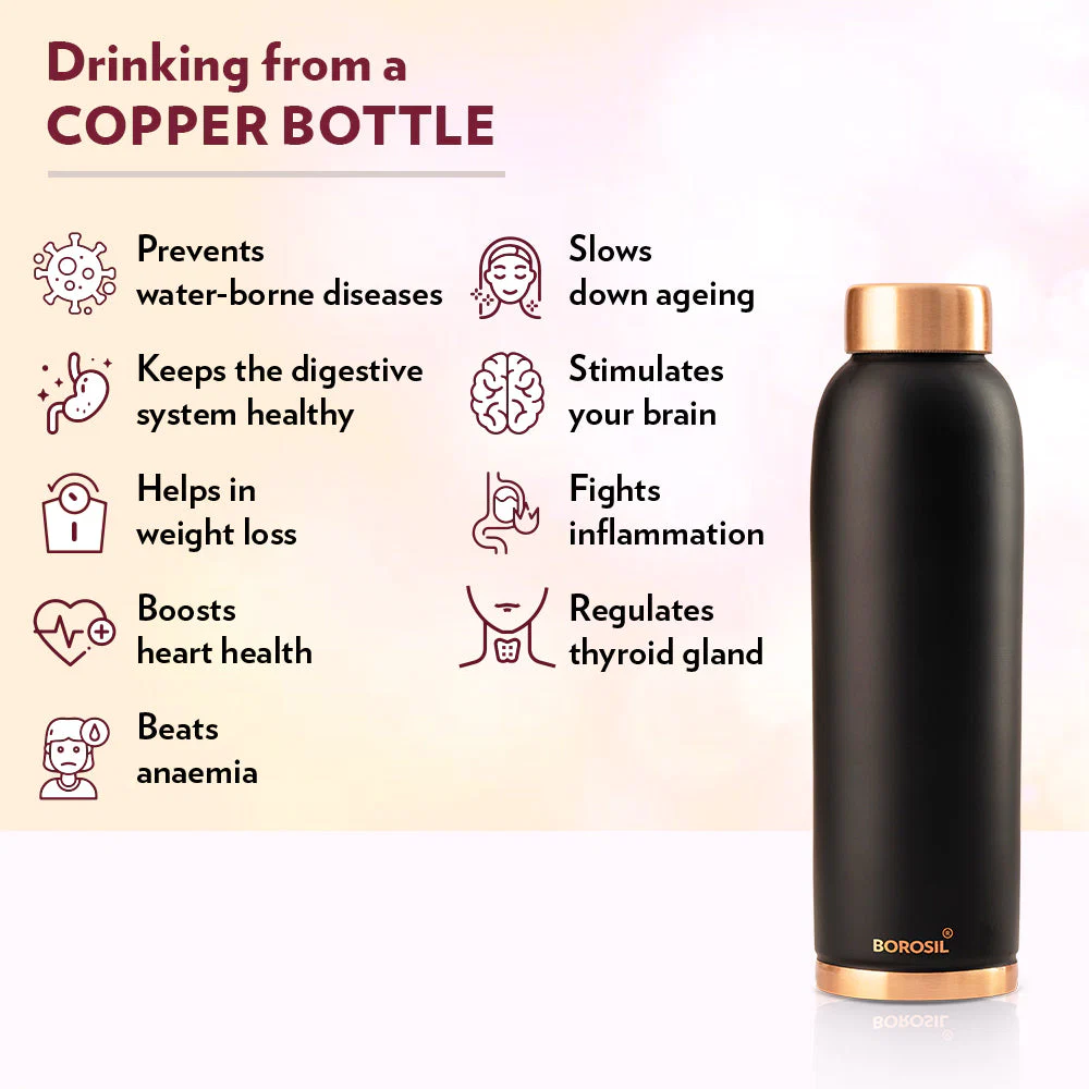 Personalised Eco Copper Bottle, Black - Image 8