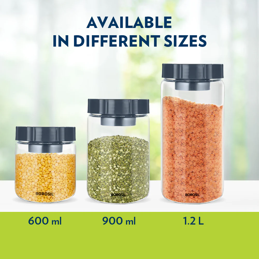 Endura Easyscoop Airtight Glass Jar with PP Lid Gray , 1.2 L - Image 10