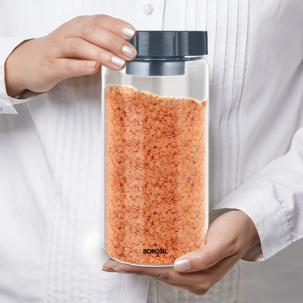 Endura Easyscoop Airtight Glass Jar with PP Lid Gray , 1.2 L - Image 5