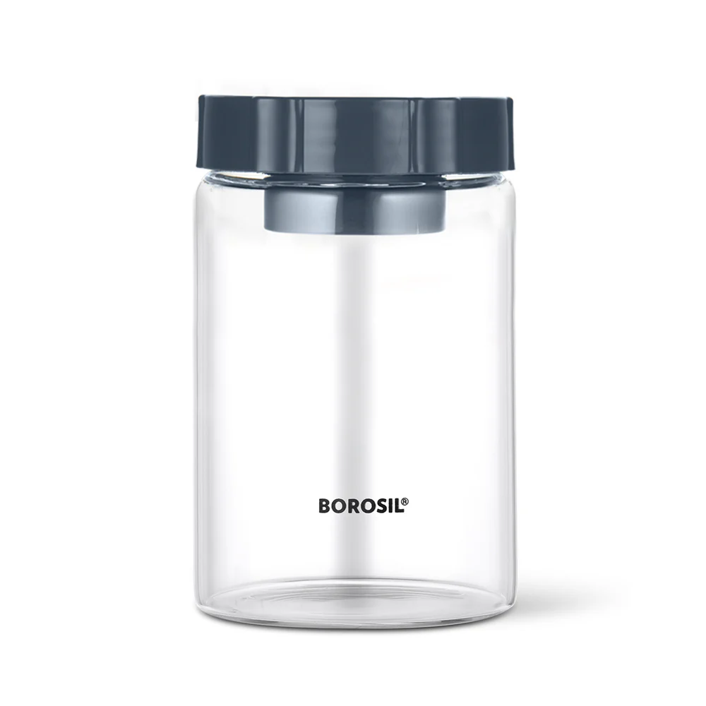 Endura Easyscoop Airtight Glass Jar with PP Lid Gray , 900 Ml - Image 2