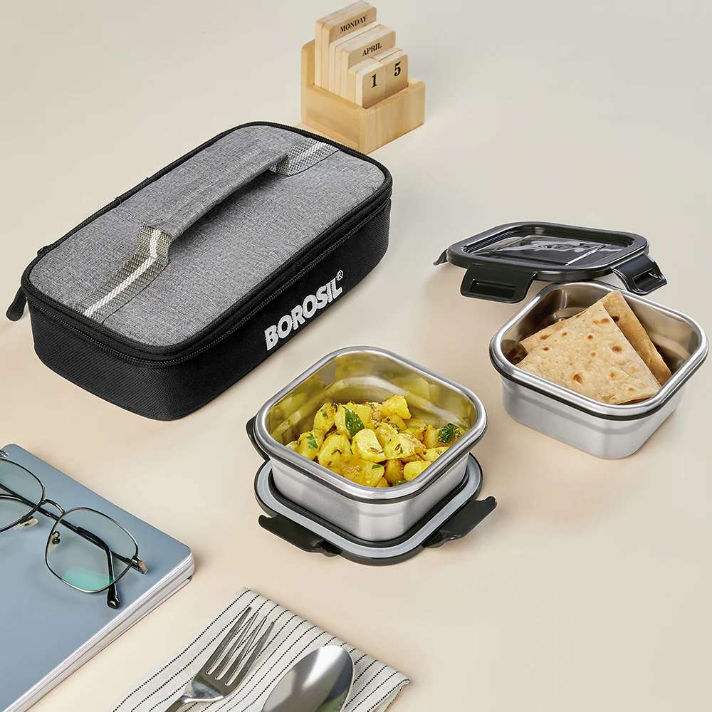 Feast Stainless Steel Square Tiffin Box - Image 8