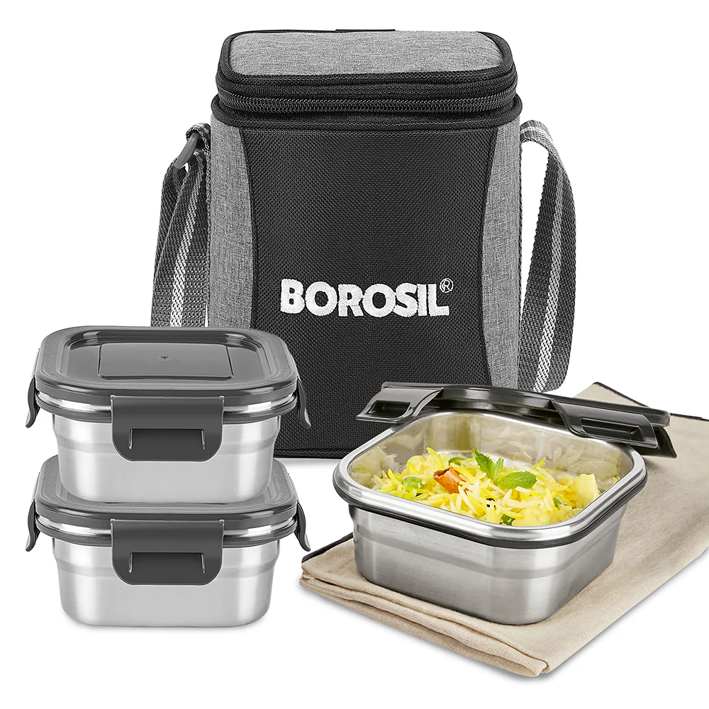 Feast Stainless Steel Square Tiffin Box
