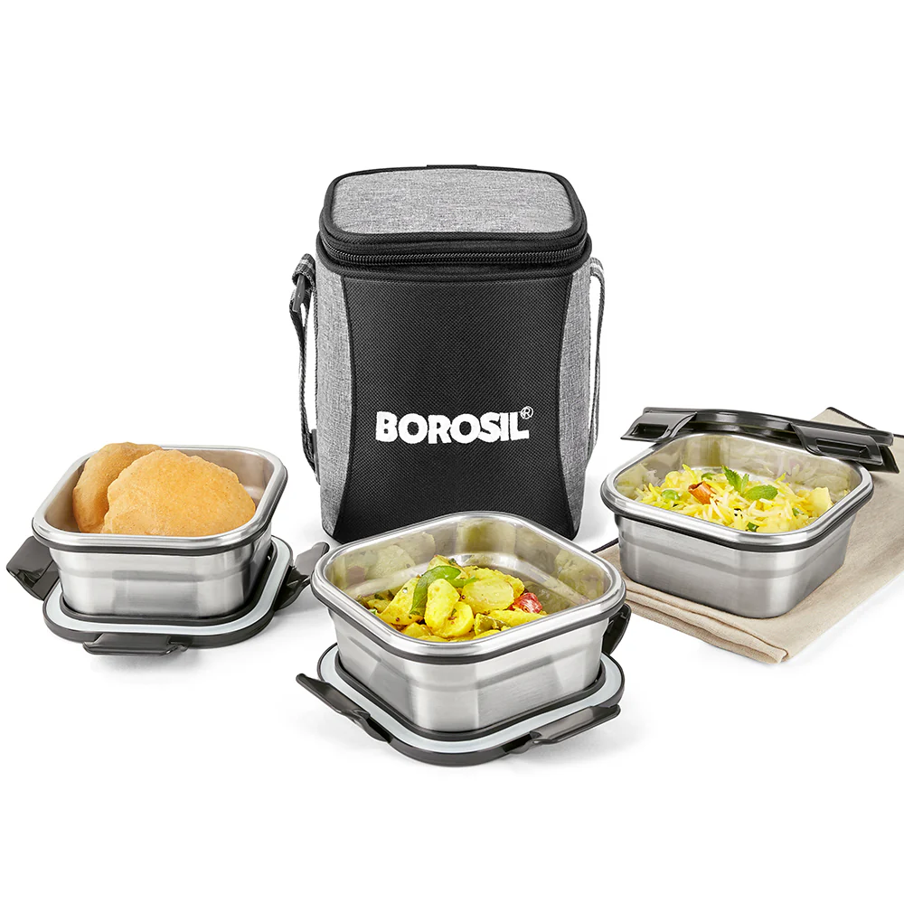 Feast Stainless Steel Square Tiffin Box - Image 2