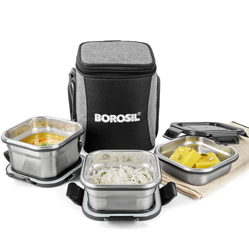 Feast Stainless Steel Square Tiffin Box - Image 2