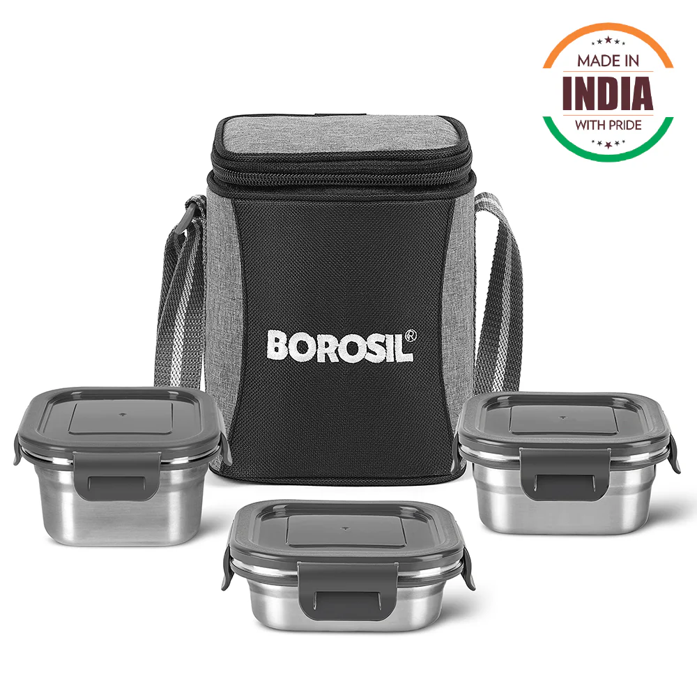 Feast Stainless Steel Square Tiffin Box - Image 3