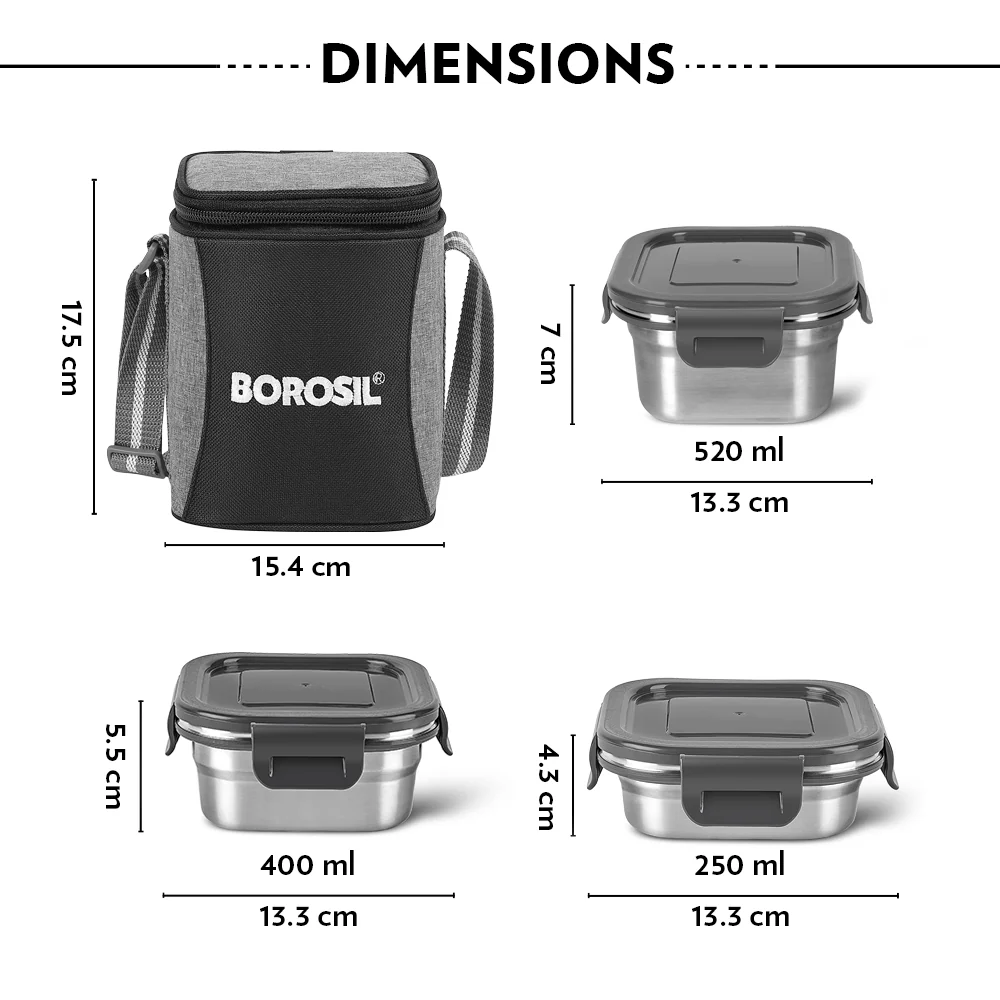Feast Stainless Steel Square Tiffin Box - Image 4