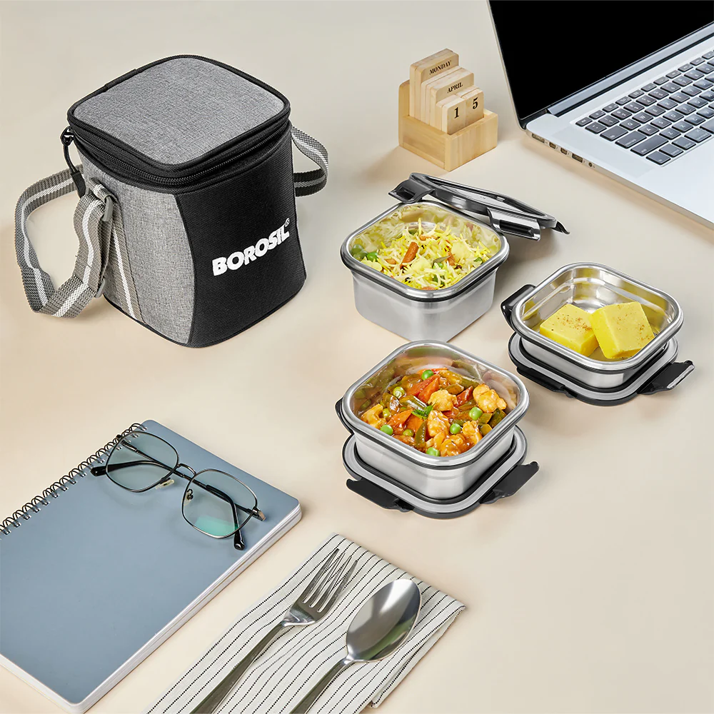 Feast Stainless Steel Square Tiffin Box - Image 8