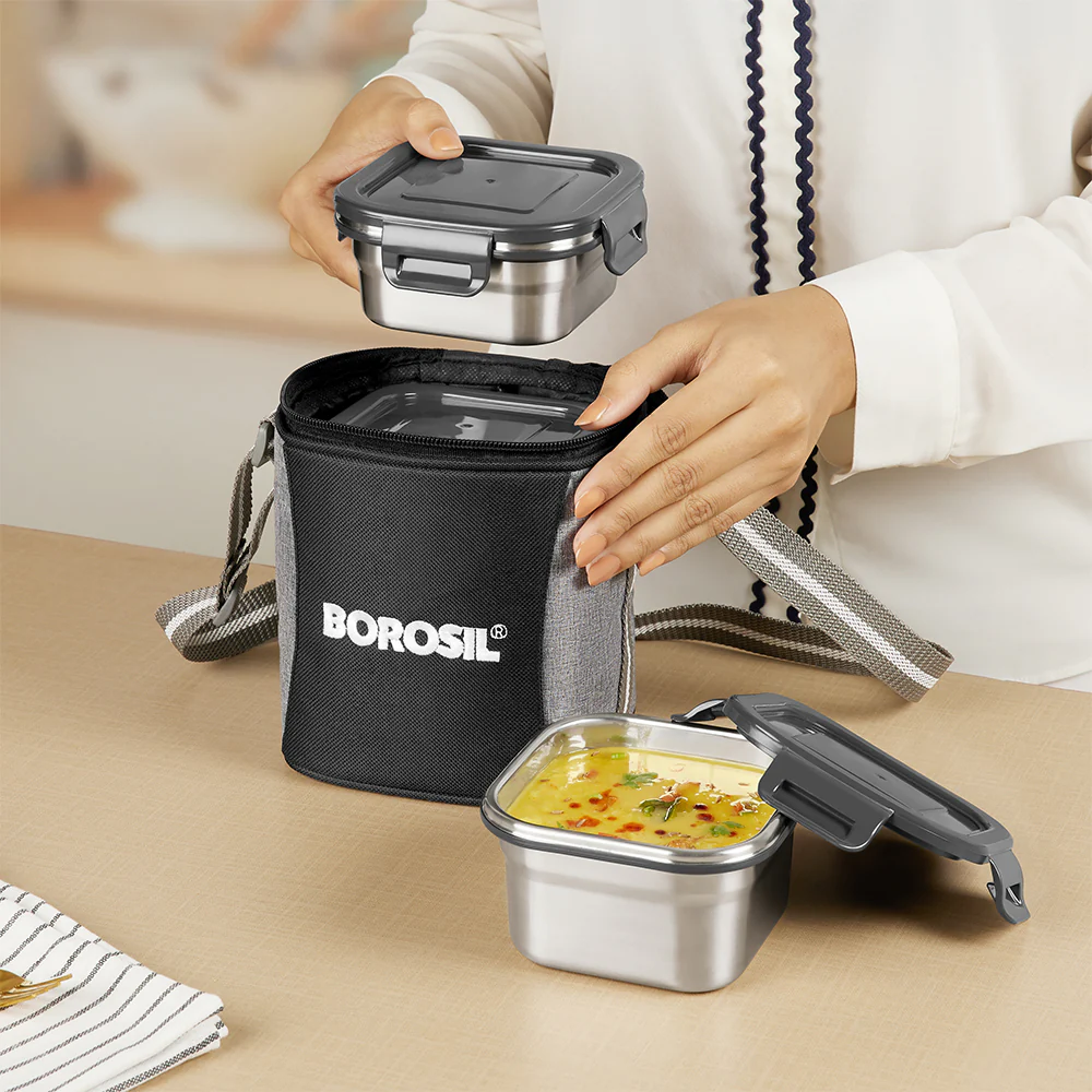 Feast Stainless Steel Square Tiffin Box - Image 9