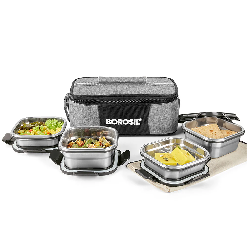 Feast Stainless Steel Square Tiffin Box - Image 2