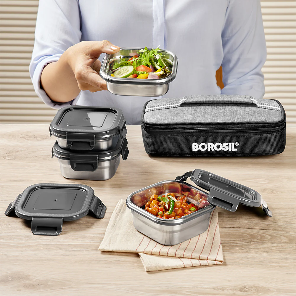 Feast Stainless Steel Square Tiffin Box - Image 5