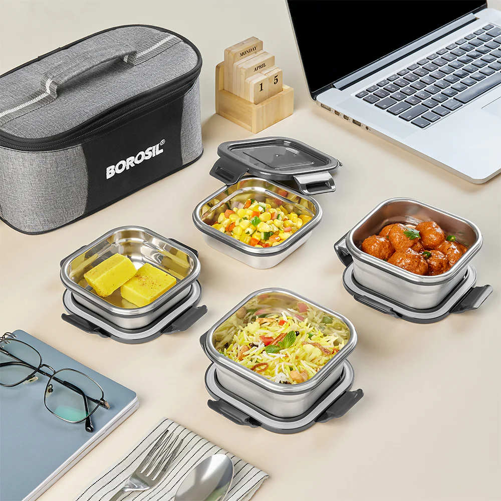 Feast Stainless Steel Square Tiffin Box - Image 8