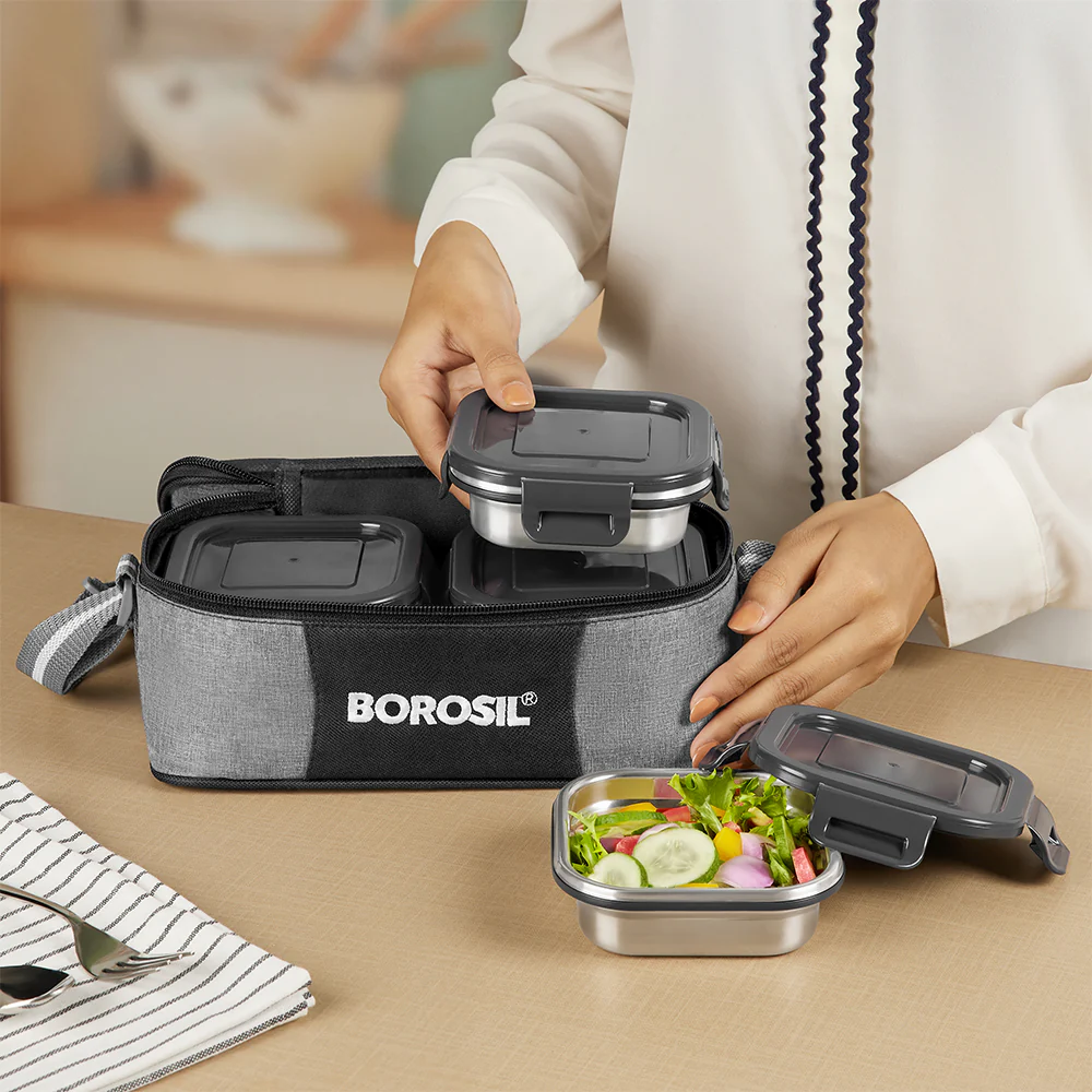 Feast Stainless Steel Square Tiffin Box - Image 9