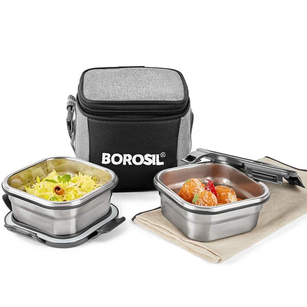 Feast Stainless Steel Square Tiffin Box - Image 2