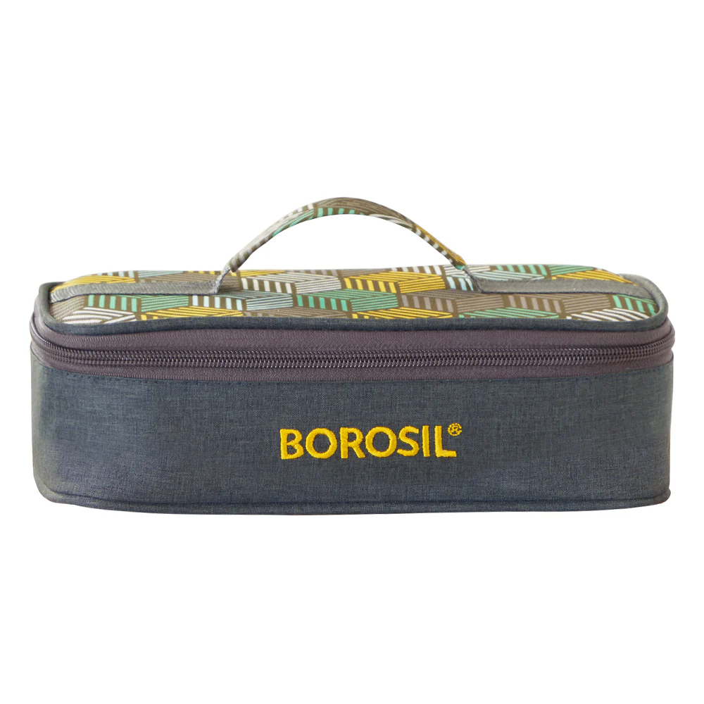Borosil Foodluck Olive Flat Lunch Bag, Square, For Set of 2, (320ml) (Only Bag) - Image 2