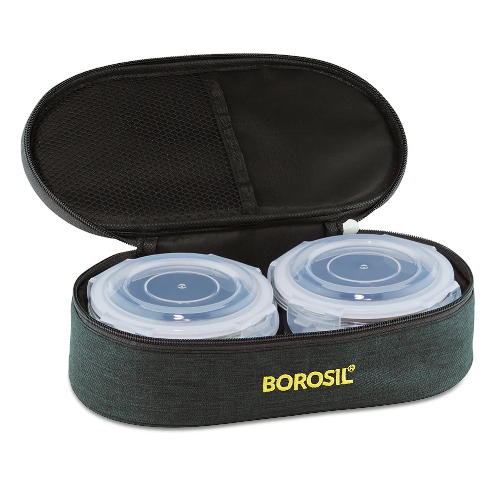 Foodluck Round Glass Lunchbox, Olive - Image 8