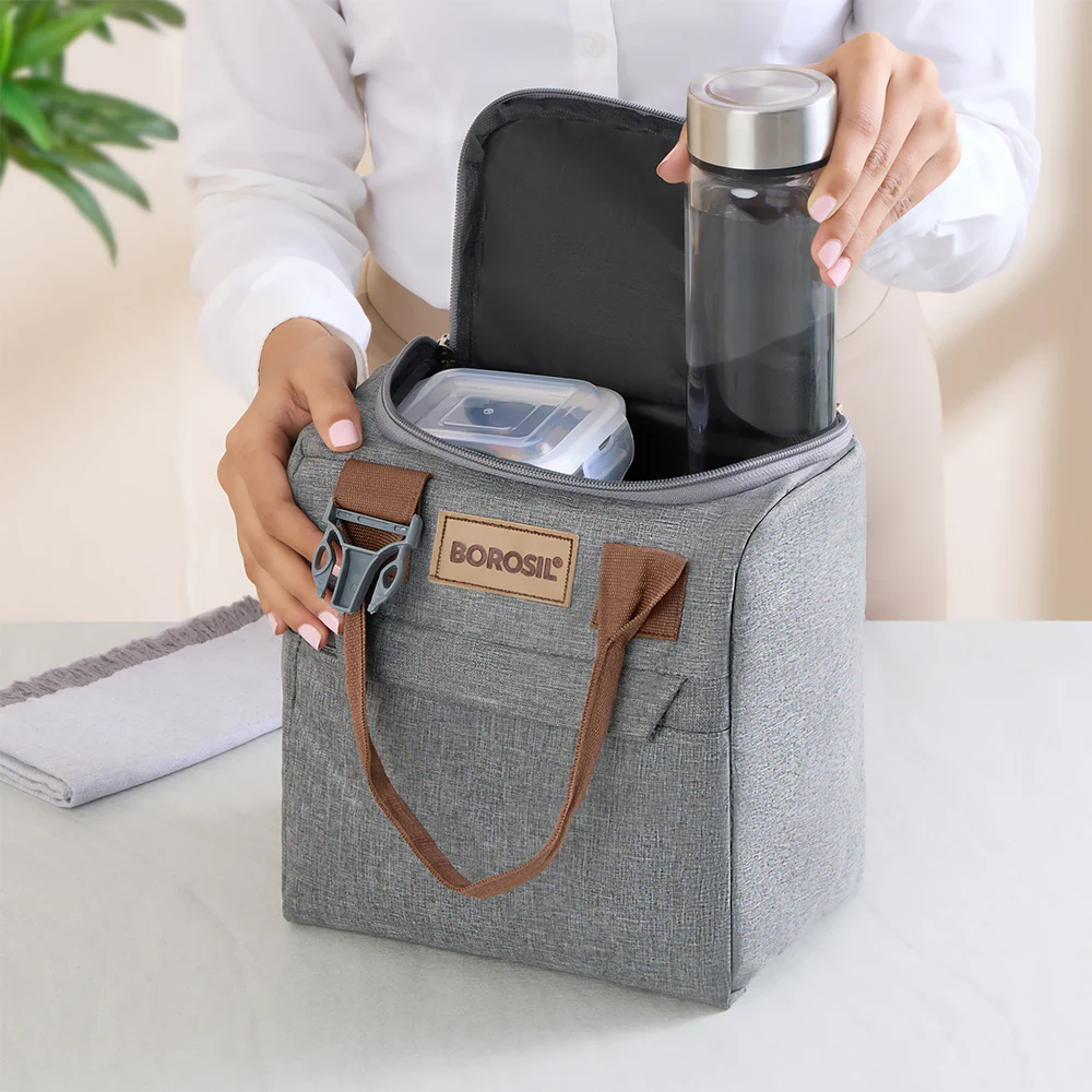 Gourmet Square Glass Lunch Box with Glass Bottle - Image 16