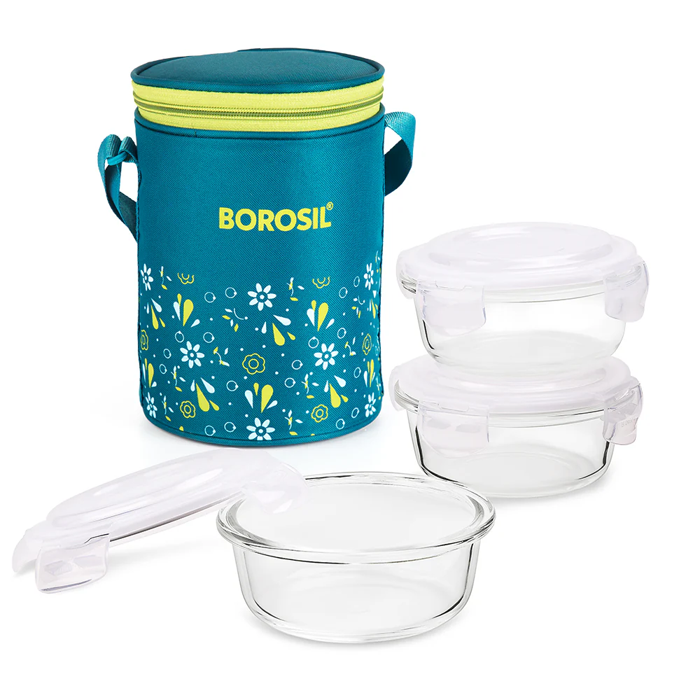 Grace Round Glass Lunchbox, Marine - Image 2
