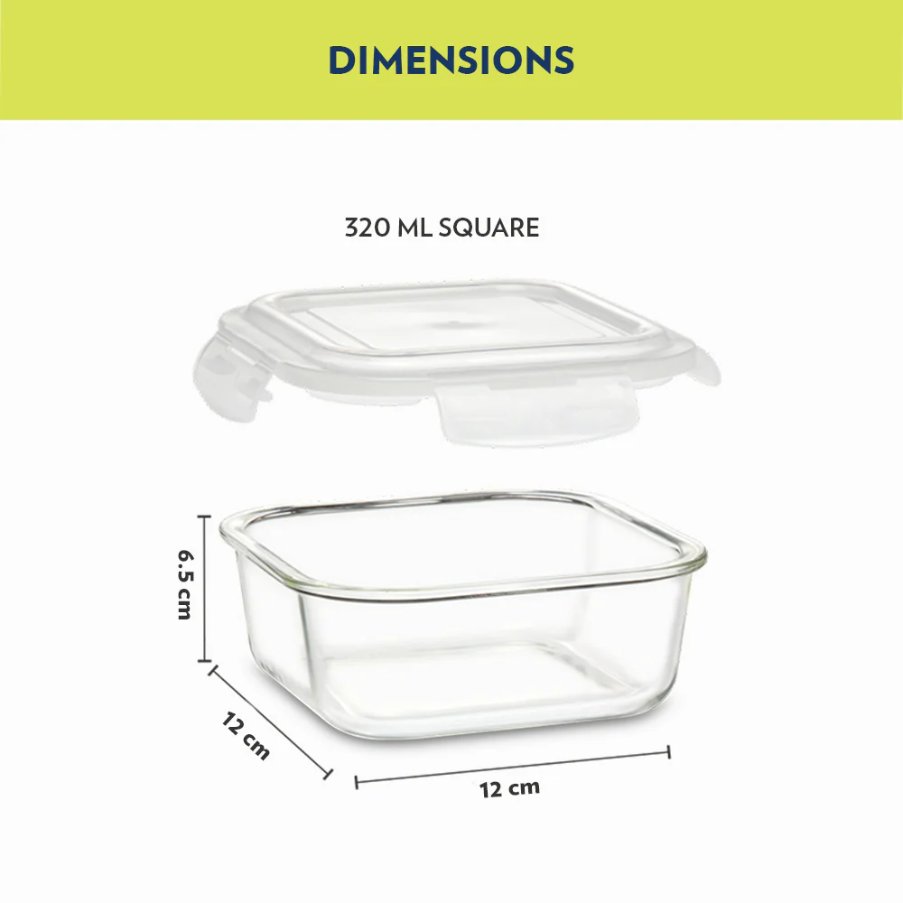 Grace Square Glass Lunchbox, Marine - Image 3