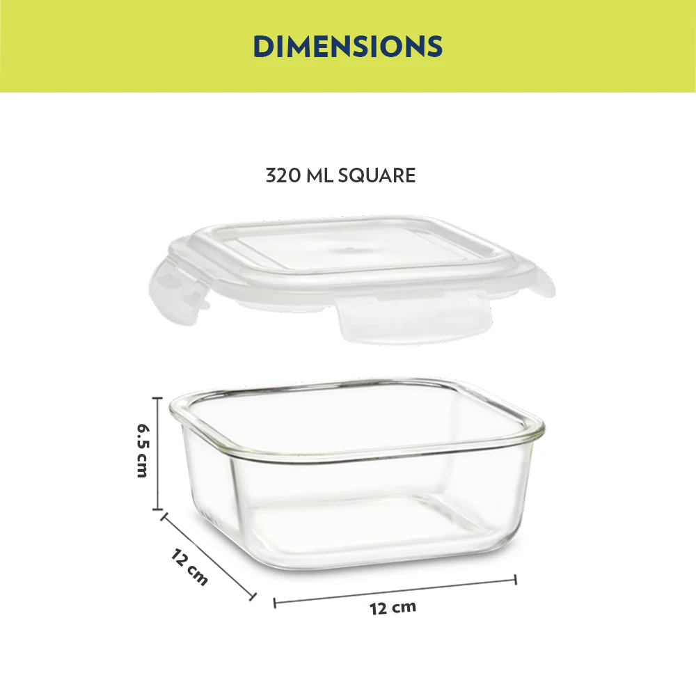 Grace Square Glass Lunchbox, Navy - Image 3