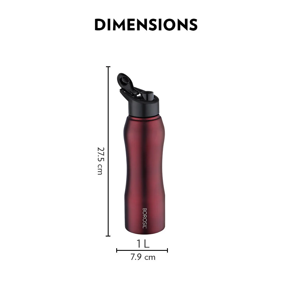 Grip n Sip Single Wall Bottle, Maroon - Image 2
